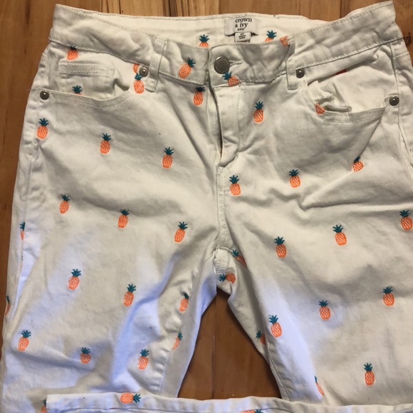 Crown & Ivy womens pineapple print jeans - Picture 3 of 6